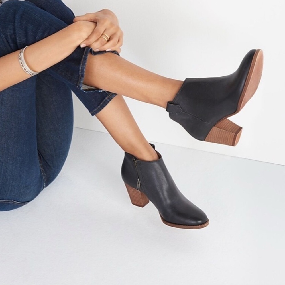 Madewell The Billie Boot in Black Leather Women's Shoe Size 9
